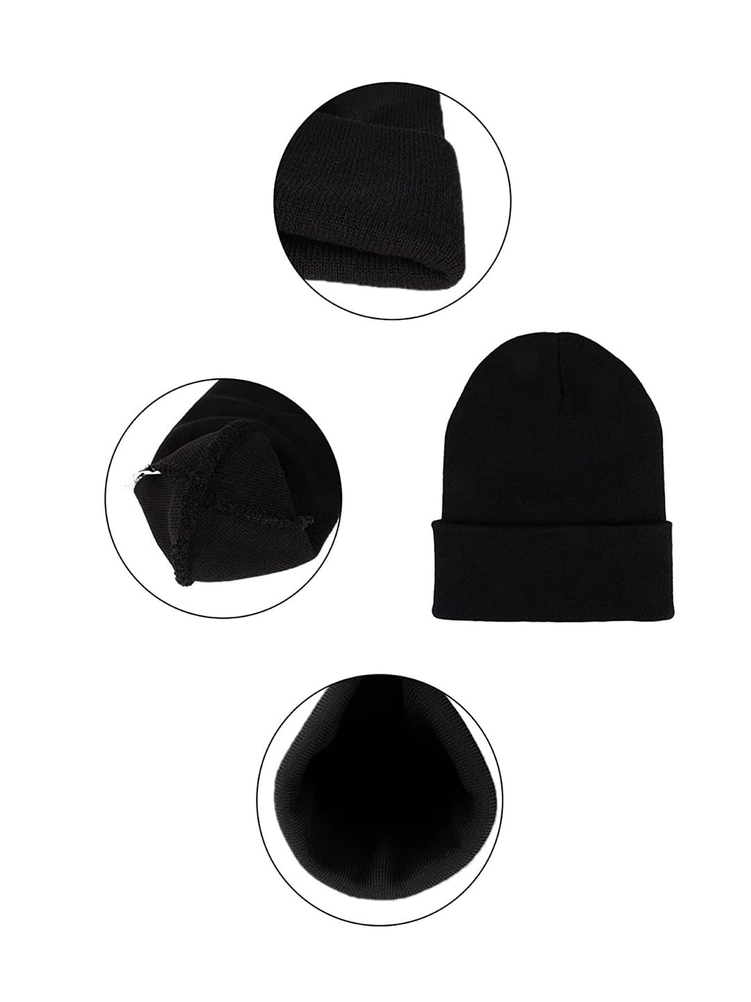 El Regalo Women's Self Design Woolen Beanie Black, Free Size