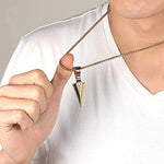 El Regalo Men's Stainless Steel Arrowhead Necklace for Boys/Men- Gift for Him (Gold Tone)