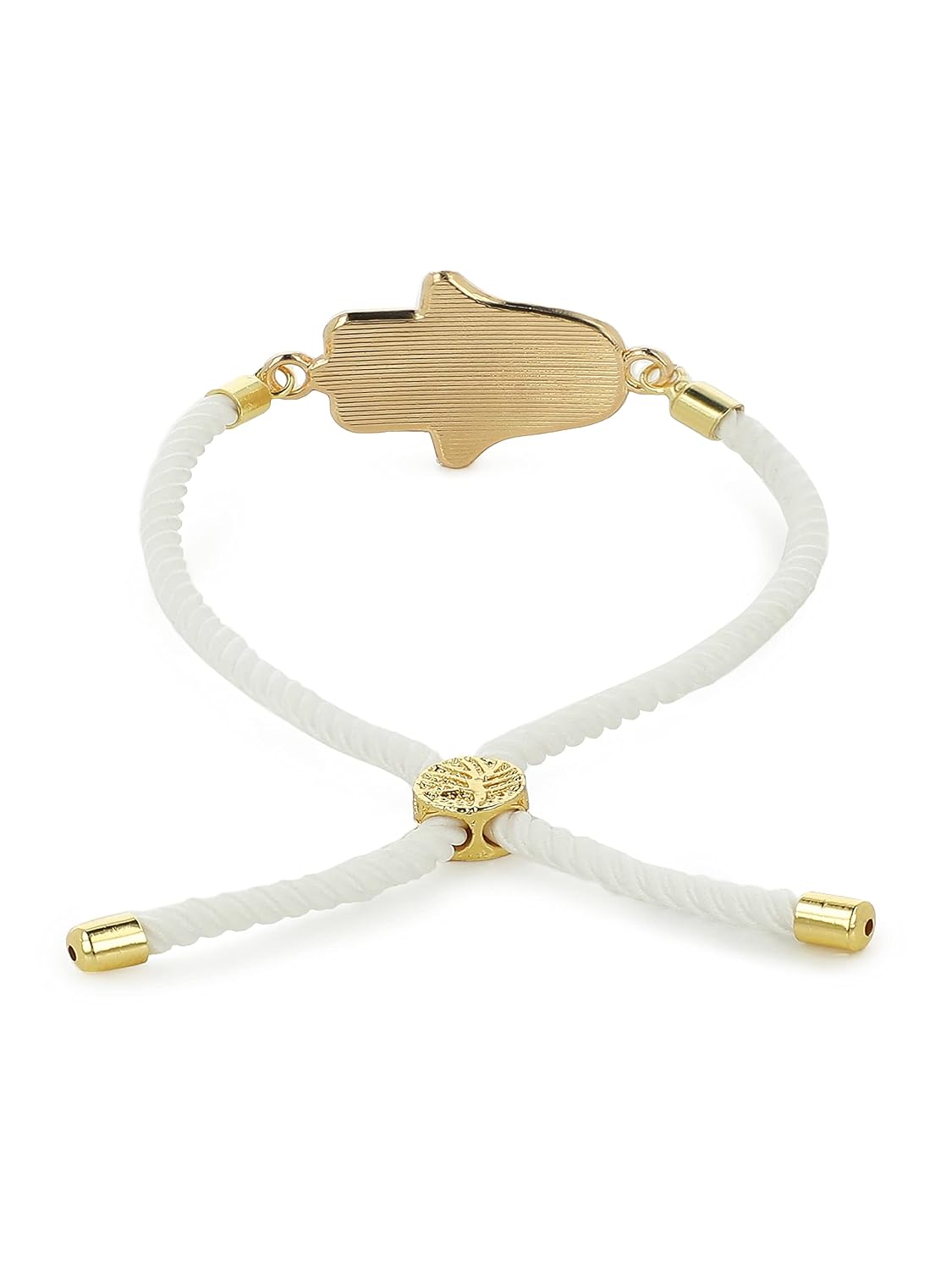 El Regalo Evil Eyes Hamsa Hand Adjustable Cord Unisex Bracelet for All- Unisex Lucky Hamsa Hand Evil Eye Bracelet for Kids/Girls/Boys/Men/Women (White Hamsa Hand)