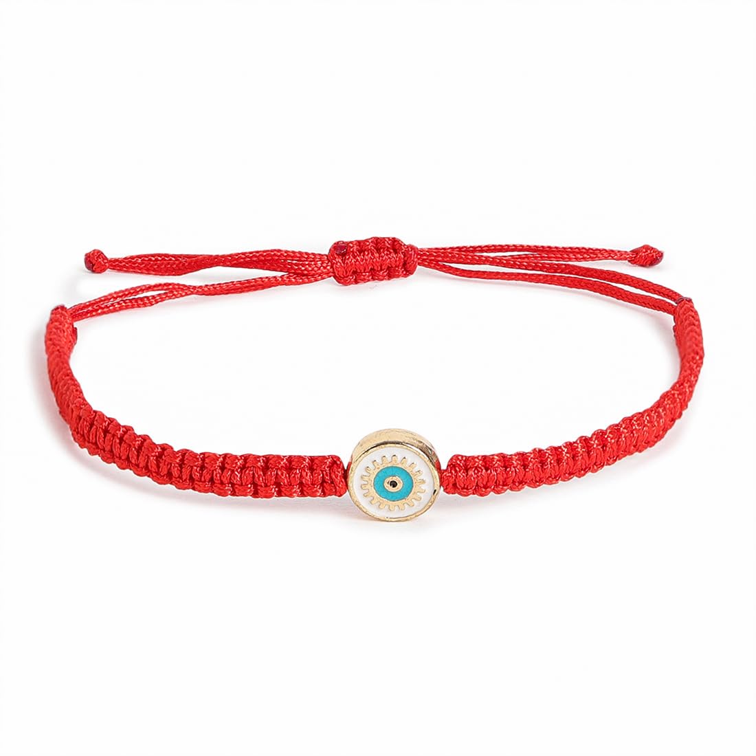 El Regalo Fancy Red Evil Eye Rakhi for Brother/Bhai- Designer Evil Eye Rakhi for Brother with Roli Chawal, Rakhi Message Card in Rakhi Gift Box (White Evil Eye)