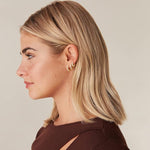 El Regalo 3 Pairs Dainty 14K Gold Plated Huggie Hoop Earrings - Small CZ Hoop Earrings Set (8mm, 10mm, 12mm) for Women & Girls, Cartilage & Tragus Earrings