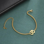El Regalo 1 PC Stainless Steel OM/Aum Spritual Chain Bracelets for Boys/Men- Anti Tarnish/No Rust Spritual Meditaion Jewelry (Golden OM Bracelet)