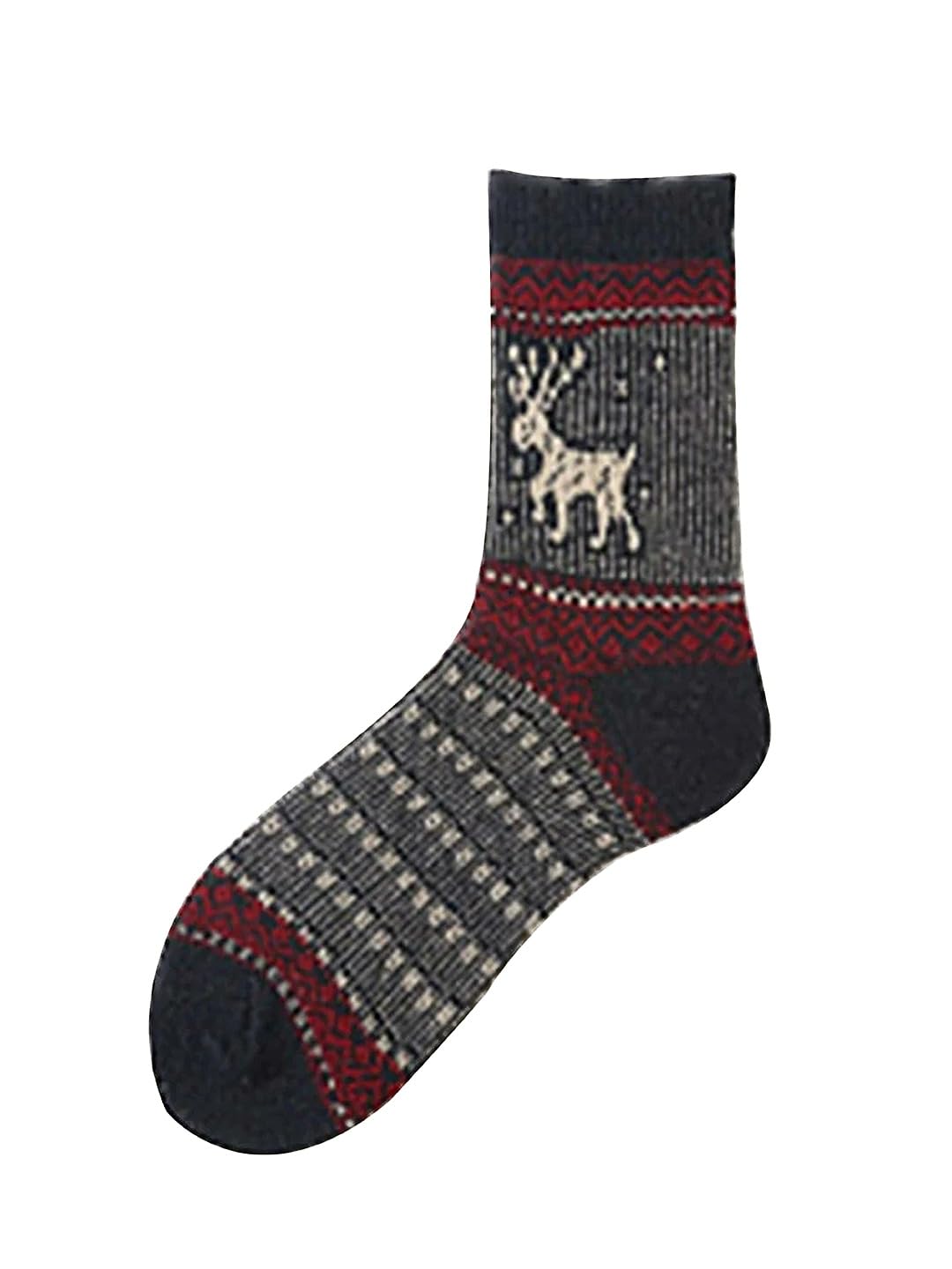 EL REGALO Pack Of 5 Grey & Red Cotton Above-Ankle Length Socks