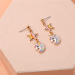 El Regalo 1 Pair Unicorn Fashion Earring for Girls/Kids/Women- Unicorns Enamel Crystal Dangle Earrings for Kids/Girls/Teens & Women (Style-3)