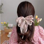 El Regalo Big Bow Floral Hair Clip- Long Ribbon Streamer Super Fairy Fashion Hair Accessories Head Hairpin Headdress Hair accessories for Girls/Women (Pink Shade)
