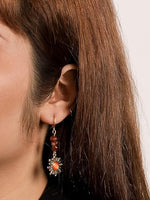 El Regalo Bohemian Style Carnelian Sunburst Earrings- Boho Hippie Gothic Sun Earrings for Girls & Women (Rusty Red)