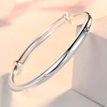 El Regalo Cute 1PC Adjustable Baby Bangle Bracelet for Girls & Boys - 925 Silver Plated Infant Bracelet with Sparkly Beads, Bell & Heart Charm - Ideal Gift for Babies & Toddlers (5cms Diameter) (Style-2)