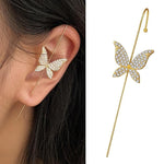 El Regalo 1 Pair Fancy Western Ear Wrap Needle Ear Crawler Earrings - Inlaid Zircon, Elegant Ear Cuff Climber Hook Earrings for Women Girls (CZ Butterfly Crawler)