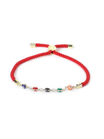 El Regalo 1PC Designer Fancy Evil Eye Rakhi for Brother/Sister-in-Law- Evil Eye Beads Adjustable Bracelet Rakhi with Roli Chawal, Rakhi Message Card in Rakhi Gift Box (Red)