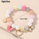 El Regalo 1PC Butterfly, Love Heart, Bow, Flower Charms Crystals Beads Bracelet for Girls - Fashion Bracelets for Girls/Women (Multi Color)