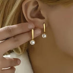 El Regalo Elegant Faux Pearl Earrings for Women - Elegant 18K Gold & Silver Plated Moti Jewelry Collection | Fancy Studs, Dainty Drops & Long Dangle Pearls Earrings for Girls (Style-6)