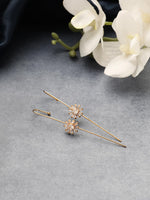 El Regalo 1 Pair Fancy Western Ear Wrap Needle Ear Crawler Earrings - Inlaid Zircon, Elegant Ear Cuff Climber Hook Earrings for Women Girls (Stylish CZ Flowers)