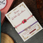 El Regalo 2PCs Cute Kids Bracelet Rakhi Combo Sets- Fancy Kids Rakhi for Brother/Sister with Roli Chwal, Rakhi Message Card in Rakhi Box for Babies/Toddlers/Kids (Camera & Heart Goggle Rakhi)