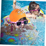El Regalo 1PC of Cute Kids Dolphin PU Swimming Caps for Girls & Boys- Waterproof, Animal Print Swimming Cap (for Kids 6-12 Years) (Orange Fish Swim Cap)