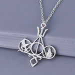 El Regalo Hungr Games The Mortal Instruments City of Bones Divergent Percy Jackson necklace for Girls & Boys (Silver & Gold)