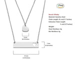 El Regalo Women & Girls 2PCs Stainless Steel Cut Out Heart Charm Mother & Daughter Clavicle Necklace- Hollow Heart Matching Necklaces Set for Mom & Daughter- Symbol of Eternal Bond