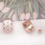 El Regalo Gorgeous Enamel Flower Stud Earrings with Double Lock for Girls & Women | Elegant Contemporary Floral Earrings