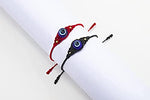 El Regalo 2 PCs Lucky Evil Eye Handwoven Adjustable Unisex Bracelets - Protection Evil Eye Bracelet Set (1 Black & 1 Red)