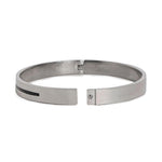 El Regalo 1 PC No Rust OM Trident Engraved Bracelet for Men - Designer Stainless Steel Anti Tarnish OM Kada Bracelet (Silver OM)