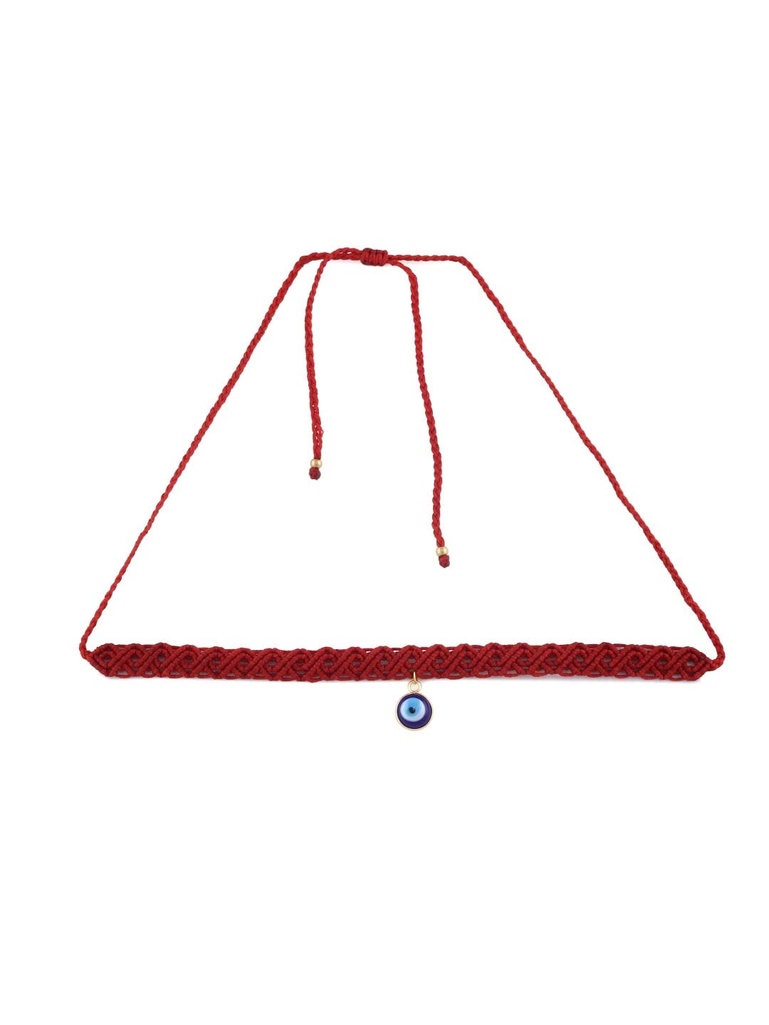 El Regalo Evil Eye Choker Necklace - Handwoven Bohemian Contemporary Evil Eye Macrame Adjustable Choker Necklace for Teen Girls & Women (Evil Eye Choker-4)