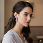 El Regalo 1Pair Cute Oxidized 925 Silver Plated Pearl & Stones Hook Earrings for Girls/Women- Silver Lookalike Handmade Oxidized Brass Hook Traditional Earrings with Stones & Pearls (Pink Studs)