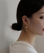 El Regalo Stainless Steel Pearl Hoop Earrings- Anti-Tarnish Small Pearl Drop Huggie Hoop Bali Earrings for Girls & Women (Golden)