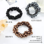 El Regalo 3 PCs Hair Ties, Elastic Pearls Hair Scrunchies, Pearl Hair Bands Bead Hair Ropes Hair Accessories for Women and Girls (Pack of 3) (Option-1)