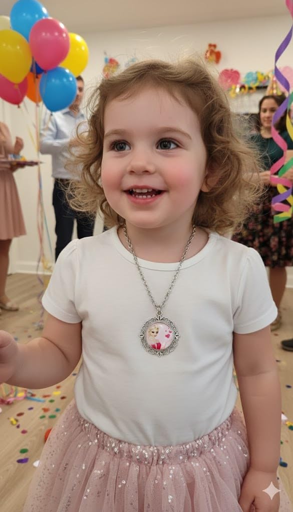 El Regalo Enchanted Tales Princess Pendant Necklace for Girls & Toddlers - Magical Character Jewelry for Birthdays, Parties & Gifting (Style-3)