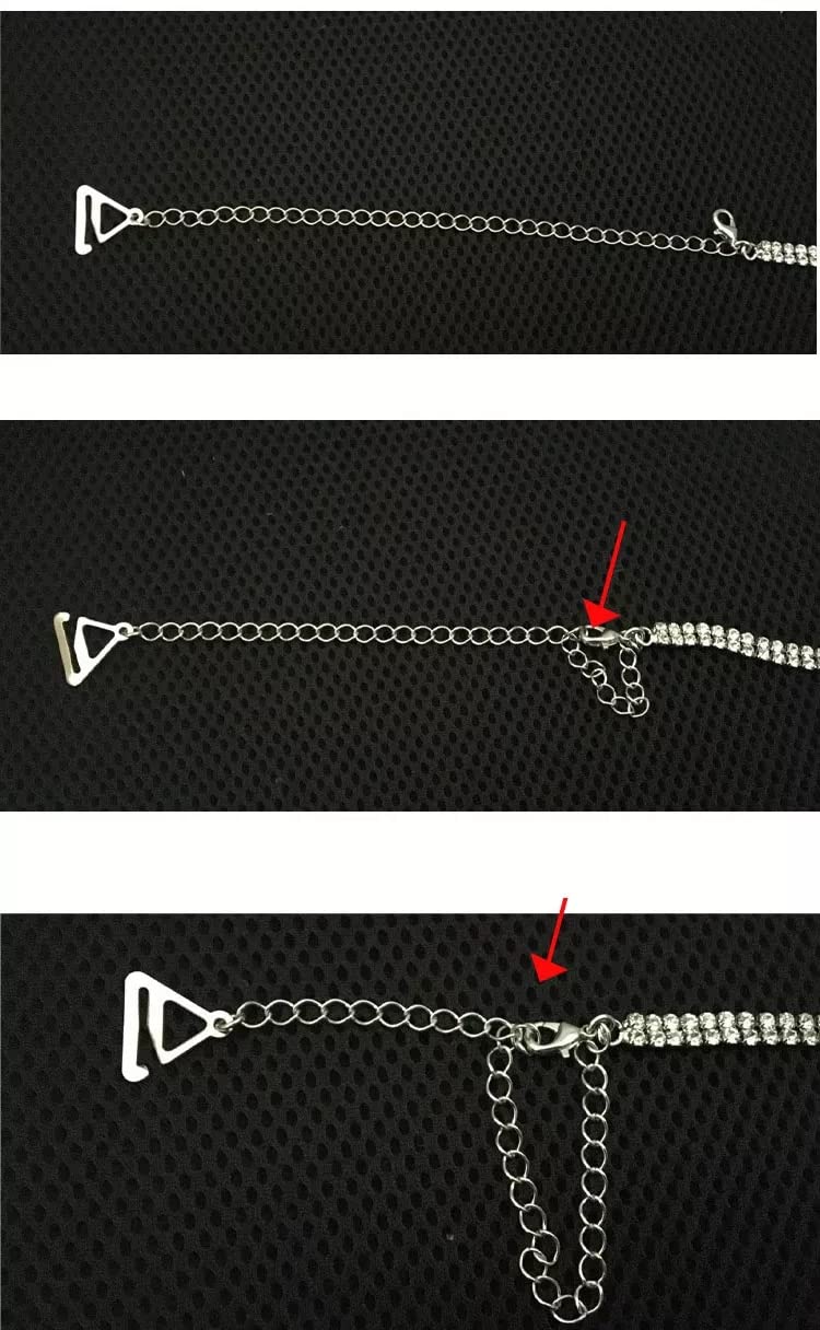 El Regalo 1 Pair Fancy Designer Bra Straps for Off Shoulder Dresses or Wedding/Evening Gowns (Gun Black Chain)