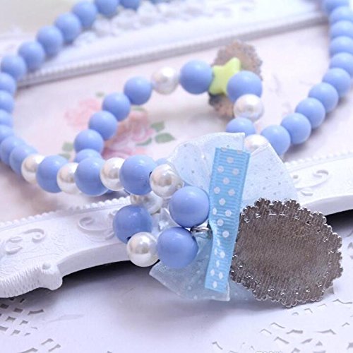 El Regalo Blue, White Princess Beads Necklace & Bracelet Jewelry Set for Girls