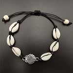 El Regalo Womens 2 Pcs Handmade Cowrie Shell Braided Bracelet Cum Anklet