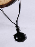 El Regalo Natural Healing Stones Hexagram Pendant Unisex Necklace for Men/Women (Black)