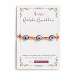 El Regalo 1 PC Evil Eye Moli Rakhi for Bhaiya - Rakshabandhan Original Evil Eye Beads Rakhi with Message Card & Shagun in Rakhi Box (Red Evil Eye, 1)