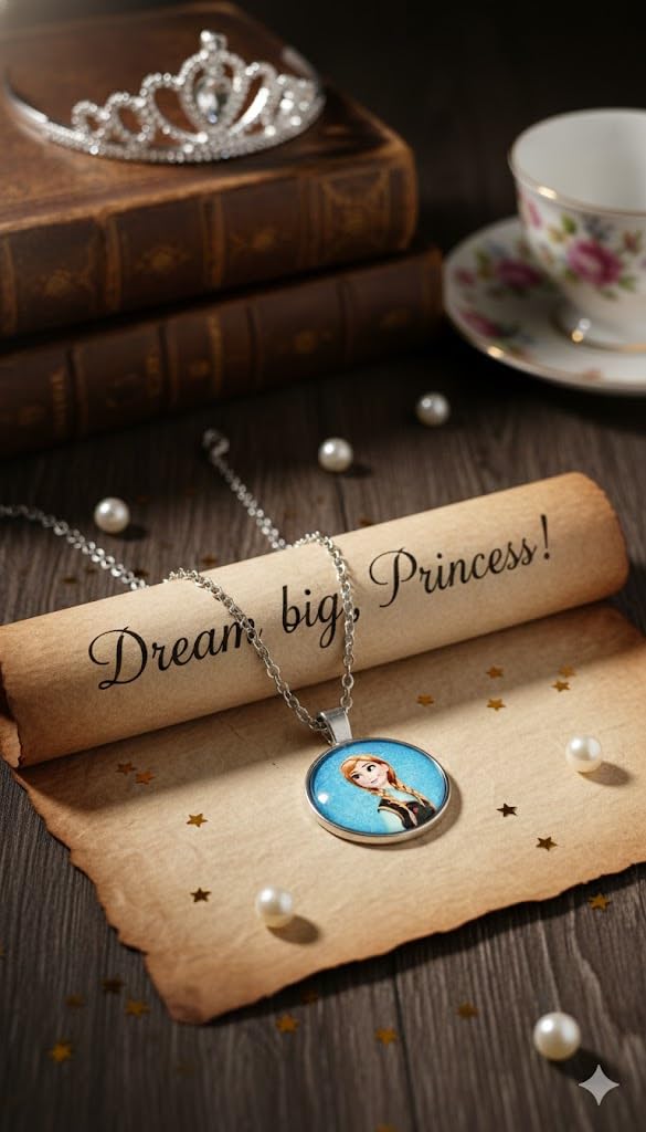 El Regalo Enchanted Tales Princess Pendant Necklace for Girls & Toddlers - Magical Character Jewelry for Birthdays, Parties & Gifting (Style-19)
