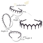 El Regalo 2 Pcs Unisex Plastic Sharks Tooth Hair Band Headband Toothed Hairband For Girls, Boys, Unisex,Black