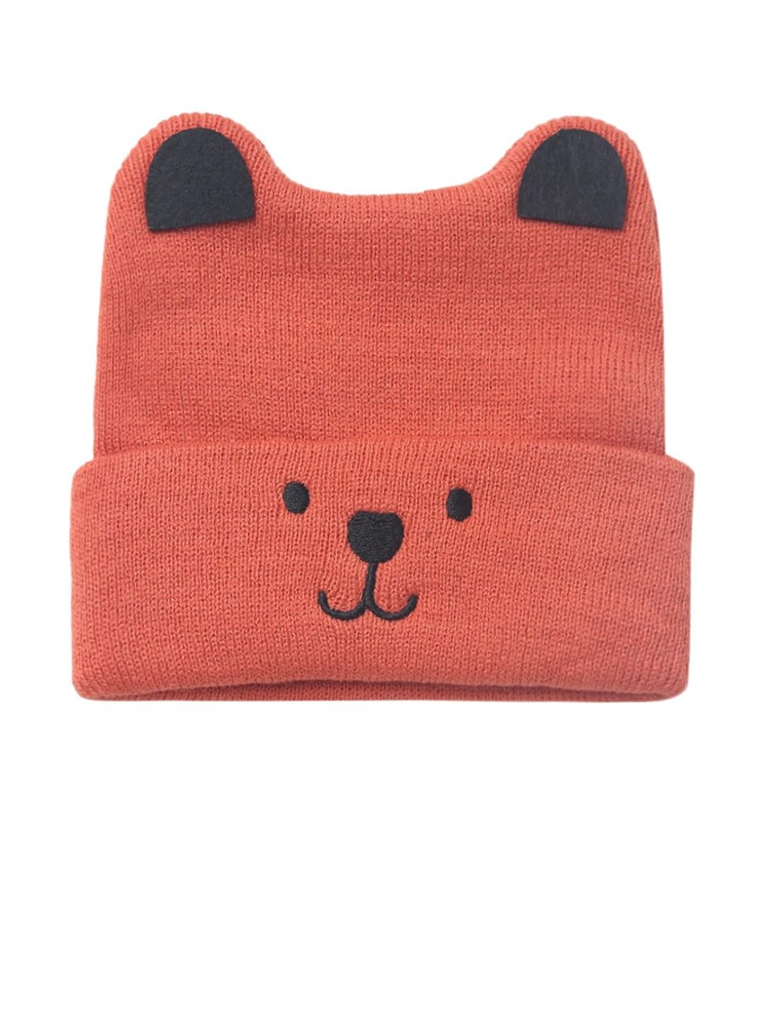 EL REGALO Pack of 2 Unisex Kids Red & Grey Beanie