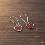 El Regalo Bohemian Style Simple Elegant Red Drip Heart Earrings for Girls & Women | Simple & Elegant Boho Fashion Earrings- Trendy Heart Dangle Hook Earrings