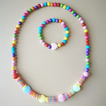 El Regalo 2 Sets Kids Girls Jewelry Sets - Kids Beads Necklace & Bracelets (Option-2) Multicolor