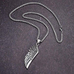 El Regalo Stainless Steel Angel Wing Feather Pendant Unisex Necklace for Men Women: Guardian Elegance Gothic Feather Necklace
