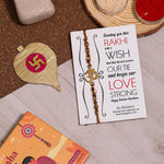 El Regalo Auspicious OM Rakhi Brother- Designer Hand Braided OM Bracelet Rakhi with Roli Chawal Shagun, Message Card in Rakhi Gift Box (Golden Brown)