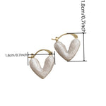 El Regalo 1Pair Love Heart Hoop Earrings- Small Oil Dripping Gold Plated Heart Earrings for Girls & Women Hoop (White)