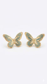 El Regalo 1Pair Stainless Steel Anti-Tarnish Pink Enamel Earrings for Girls & Women | Trendy & Cute Leaf, Bow, Ribbon, Strawberry & Butterfly Stud Earrings (Butterfly)