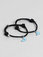 El Regalo 2Pcs Bf Magnetic Heart Butterfly Bracelets For Best Friends/Besties - Butterfly Relationship Matching Bracelet Set Attraction Rope Bracelets For Unisex Adult (Ligh Blue Butterfly Bracelet)