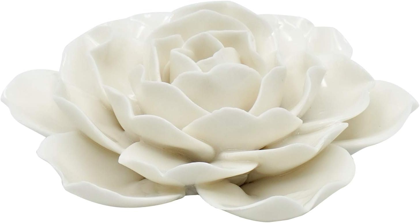 El Regalo White Ceramic Lotus Flower Incense Stick Holder | Elegant for Incense Stick Holder for Home, Office & Meditation Decor | Compact & Stylish Agarbatti Stand Gift for Serenity & Relaxation