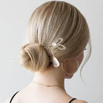 El Regalo 1Pc Fancy Pearl Hair Stick/Juda Stick- Bow Hair Fork Headwear Korean Style Hairpin Women Bun Hair Stick