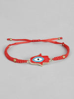 El Regalo Evil Eye CZ Bracelet Rakhi for Brother with Roli Chawal & Rakhi Message Card - Lucky Protection Rakhi to Avoid Negative Energies for Brother/Sister-in-Law/Niece or Nephew (Option-4)