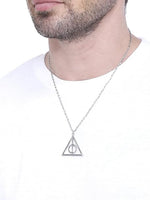 El Regalo Deathly Hallows Rotatable Triangle Pendant Necklace for Girls/Boys- Harry's Iconic Time Necklace Replica for Potterheads