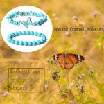 El Regalo 2PCs Natural Crystals Butterfly Bracelets Set- Real Crystals Healing Stones Bracelet Combo for Women (Turquoise Green)