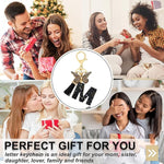 El Regalo Personalized Name Initials Butterfly Charm Keychain - Name Letter Keyring with Black & Golden Tassel & Butterfly Pendant, Purse, Bag, Backpack Accessory (M Letter)