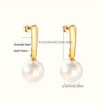 El Regalo Elegant Faux Pearl Earrings for Women - Elegant 18K Gold & Silver Plated Moti Jewelry Collection | Fancy Studs, Dainty Drops & Long Dangle Pearls Earrings for Girls (Style-6)
